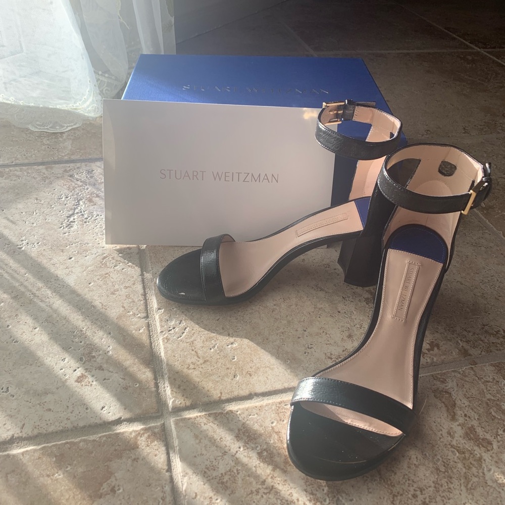 Stuart Weitzman 75Lessnudist Sandal Black 6.5